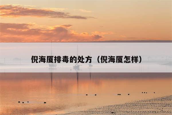 倪海厦排毒的处方(倪海厦怎样)