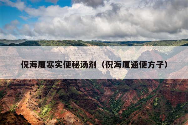 倪海厦寒实便秘汤剂（倪海厦通便方子）