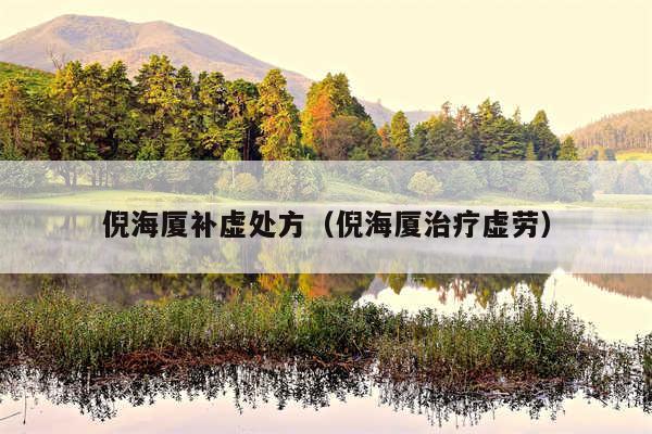 倪海厦补虚处方(倪海厦治疗虚劳)