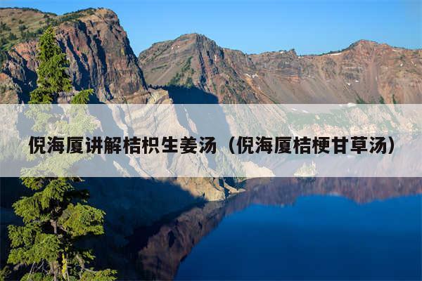 倪海厦讲解桔枳生姜汤（倪海厦桔梗甘草汤）