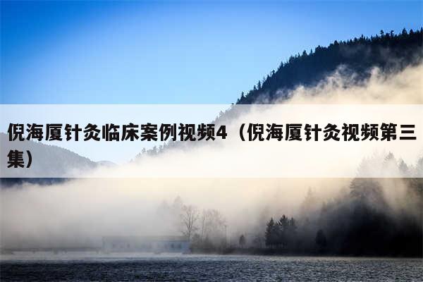 倪海厦针灸临床案例视频4（倪海厦针灸视频第三集）
