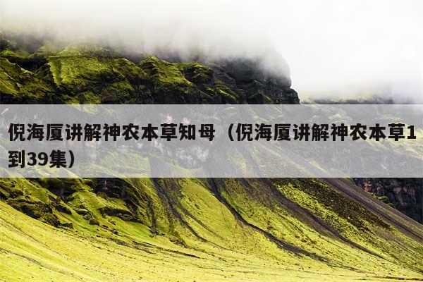 倪海厦讲解神农本草知母（倪海厦讲解神农本草1到39集）