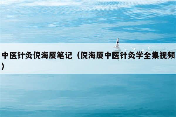 中医针灸倪海厦笔记（倪海厦中医针灸学全集视频）