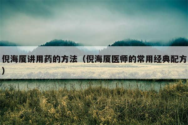 倪海厦讲用药的方法（倪海厦医师的常用经典配方）