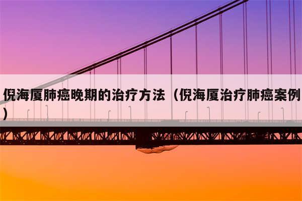 倪海厦肺癌晚期的治疗方法(倪海厦治疗肺癌案例)