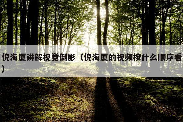 倪海厦讲解视觉倒影（倪海厦的视频按什么顺序看）