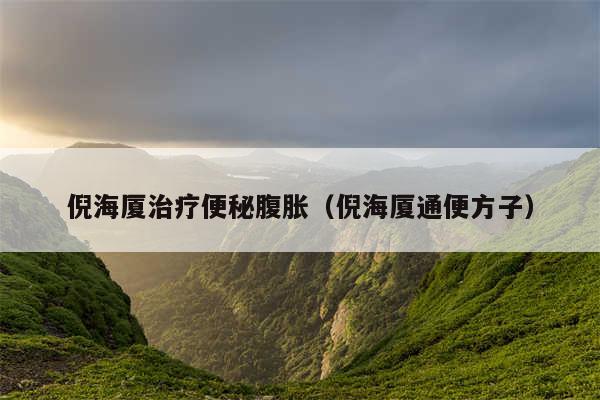 倪海厦治疗便秘腹胀（倪海厦通便方子）