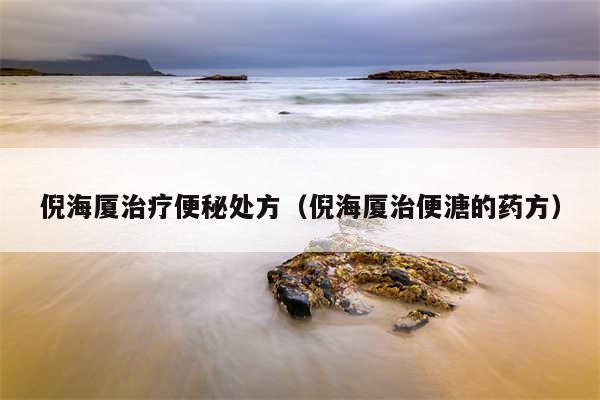 倪海厦治疗便秘处方(倪海厦治便溏的药方)