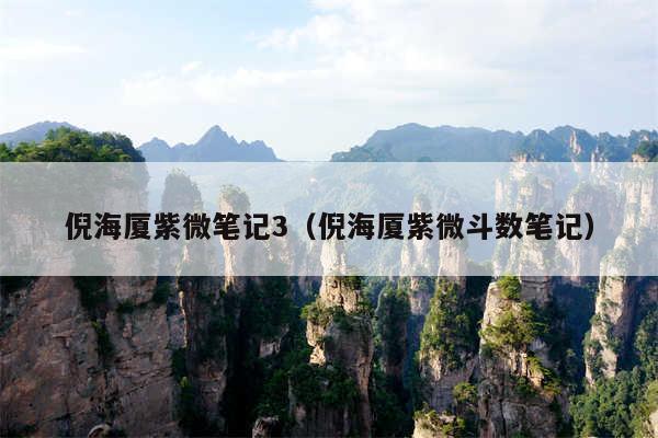 倪海厦紫微笔记3（倪海厦紫微斗数笔记）