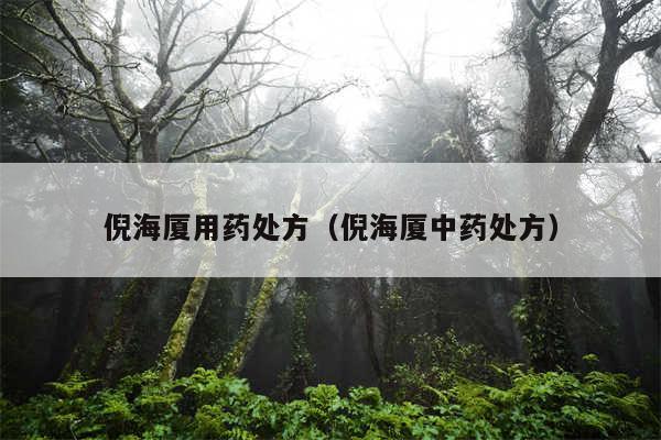 倪海厦用药处方（倪海厦中药处方）