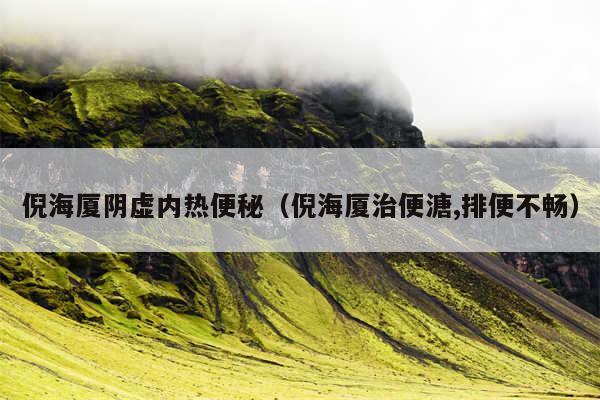 倪海厦阴虚内热便秘（倪海厦治便溏,排便不畅）