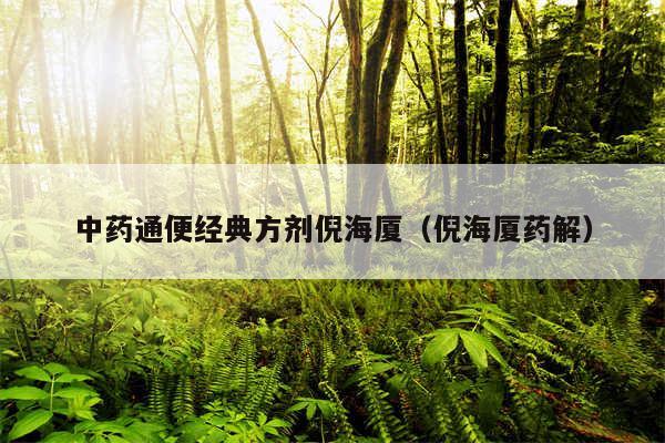 中药通便经典方剂倪海厦（倪海厦药解）