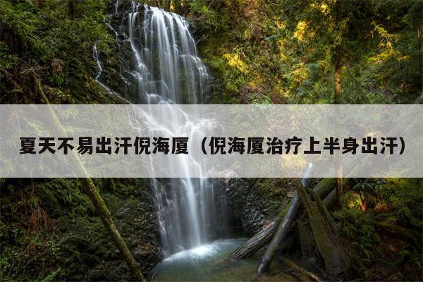 夏天不易出汗倪海厦（倪海厦治疗上半身出汗）