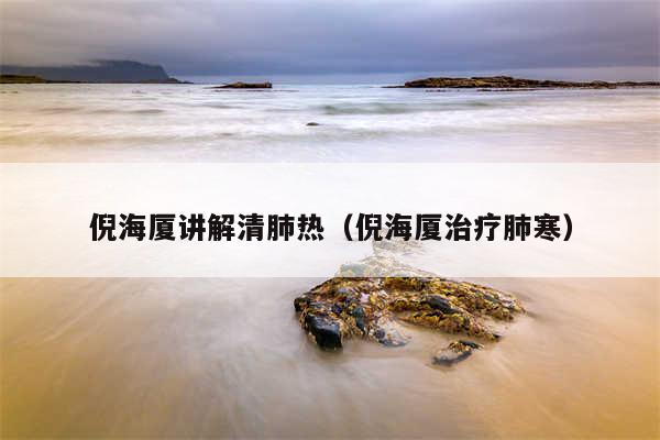 倪海厦讲解清肺热(倪海厦治疗肺寒)