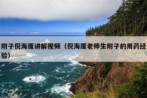 附子倪海厦讲解视频(倪海厦老师生附子的用药经验)