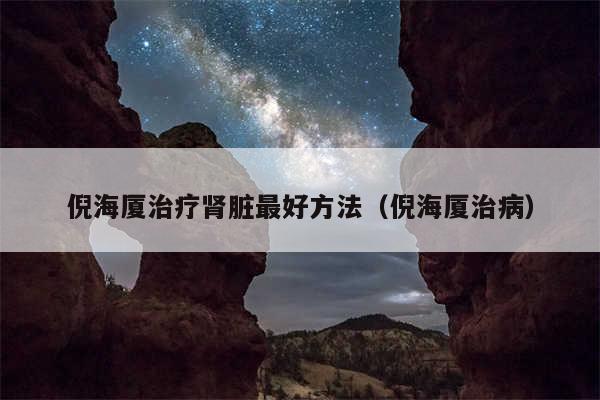 倪海厦治疗肾脏最好方法（倪海厦治病）