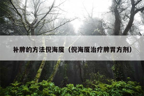 补脾的方法倪海厦（倪海厦治疗脾胃方剂）