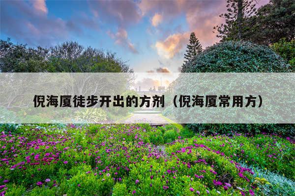 倪海厦徒步开出的方剂（倪海厦常用方）