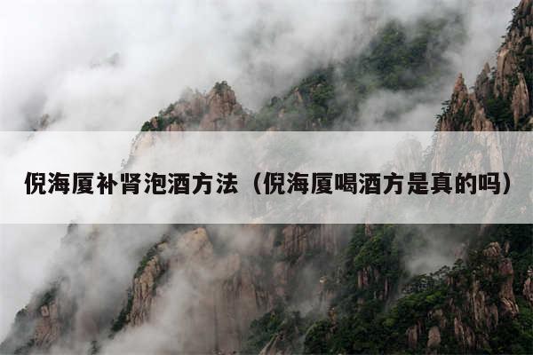 倪海厦补肾泡酒方法（倪海厦喝酒方是真的吗）