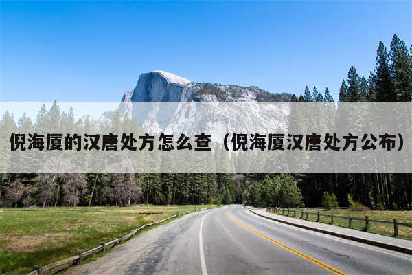 倪海厦的汉唐处方怎么查（倪海厦汉唐处方公布）