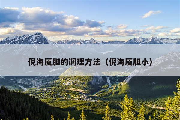 倪海厦胆的调理方法（倪海厦胆小）