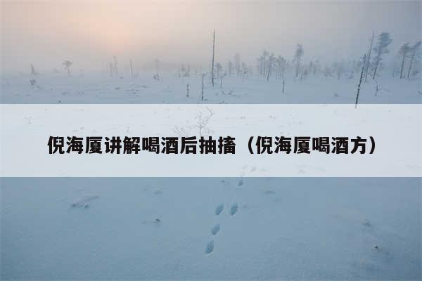 倪海厦讲解喝酒后抽搐（倪海厦喝酒方）