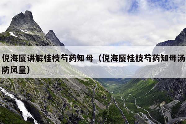 倪海厦讲解桂枝芍药知母(倪海厦桂枝芍药知母汤防风量)