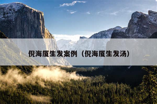 倪海厦生发案例(倪海厦生发汤)