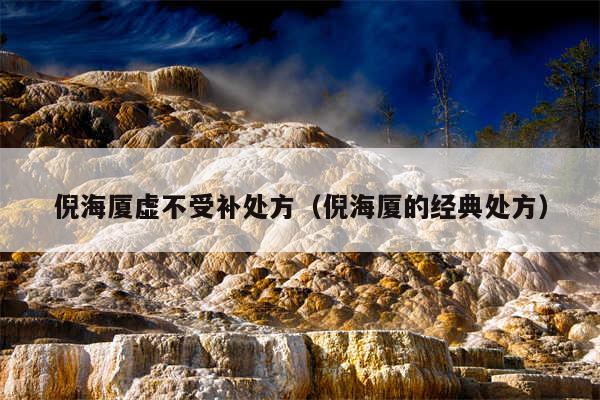 倪海厦虚不受补处方（倪海厦的经典处方）