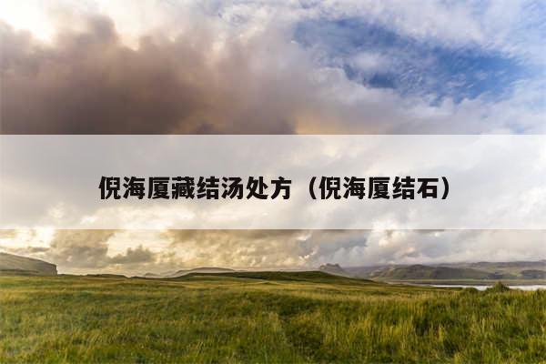 倪海厦藏结汤处方（倪海厦结石）