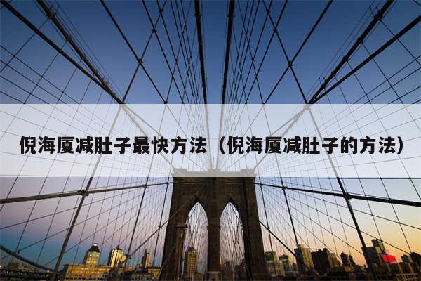 倪海厦减肚子最快方法（倪海厦减肚子的方法）