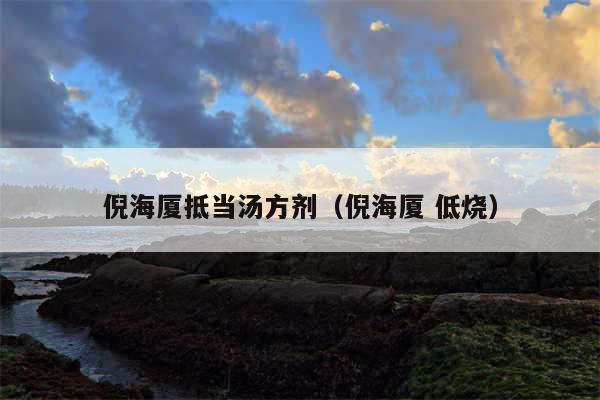 倪海厦抵当汤方剂(倪海厦 低烧)