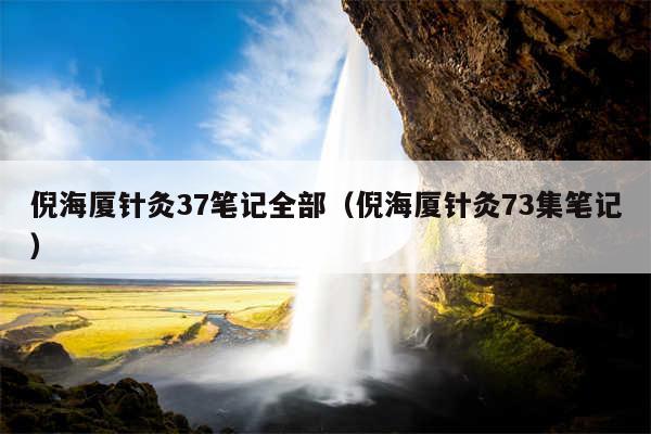 倪海厦针灸37笔记全部(倪海厦针灸73集笔记)
