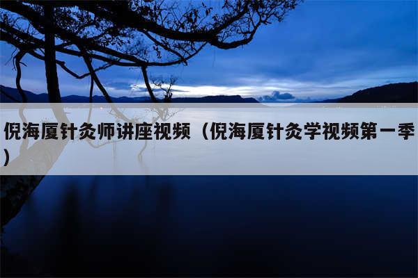 倪海厦针灸师讲座视频(倪海厦针灸学视频第一季)