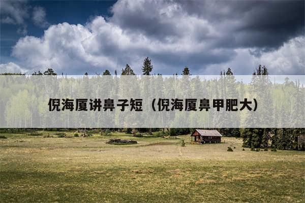 倪海厦讲鼻子短（倪海厦鼻甲肥大）