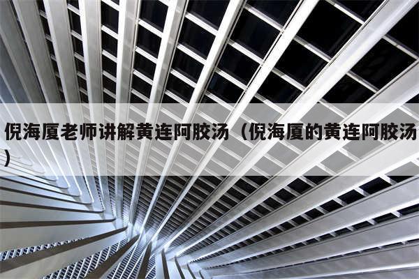 倪海厦老师讲解黄连阿胶汤（倪海厦的黄连阿胶汤）