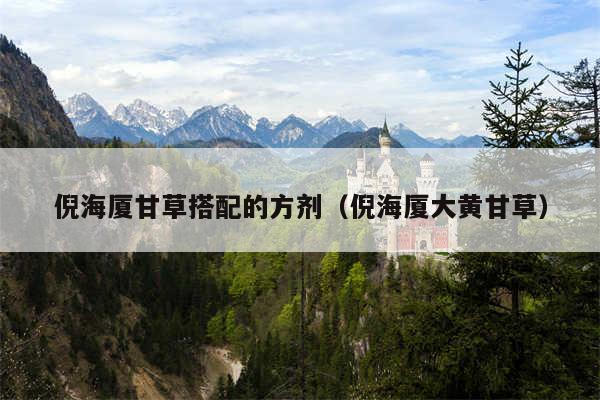 倪海厦甘草搭配的方剂(倪海厦大黄甘草)