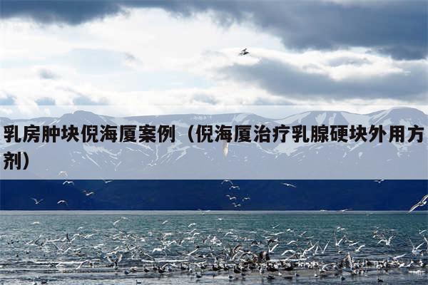 乳房肿块倪海厦案例(倪海厦治疗乳腺硬块外用方剂)