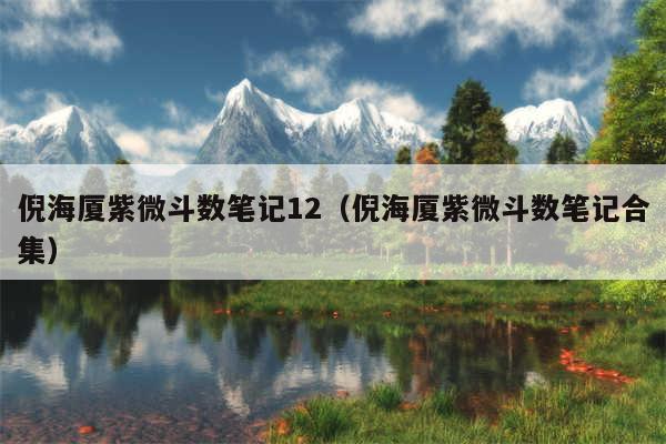 倪海厦紫微斗数笔记12（倪海厦紫微斗数笔记合集）