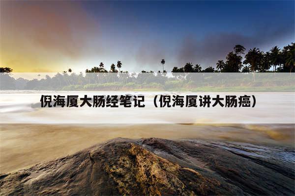 倪海厦大肠经笔记（倪海厦讲大肠癌）