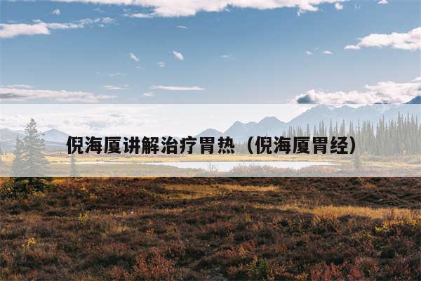 倪海厦讲解治疗胃热（倪海厦胃经）