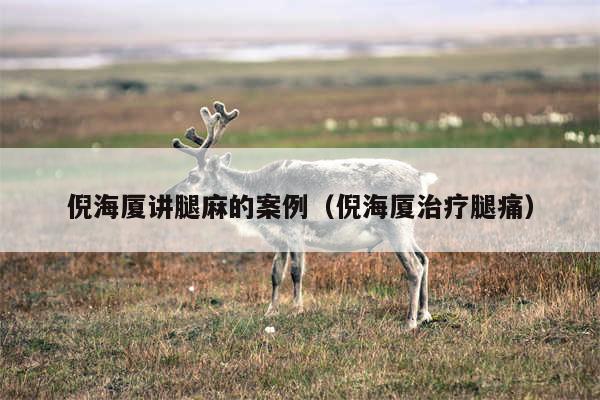 倪海厦讲腿麻的案例(倪海厦治疗腿痛)