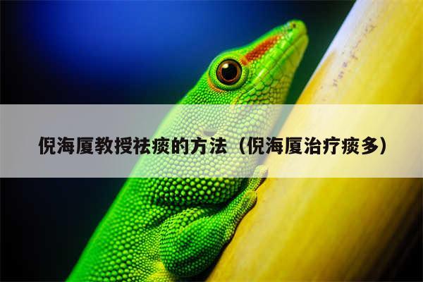 倪海厦教授祛痰的方法(倪海厦治疗痰多)