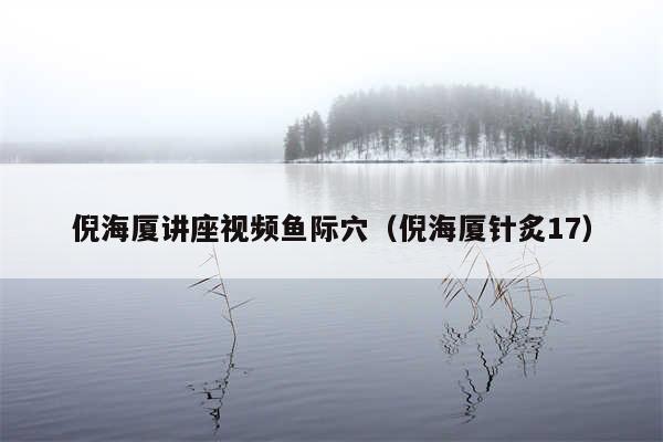 倪海厦讲座视频鱼际穴（倪海厦针炙17）