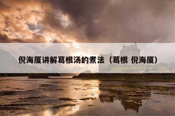 倪海厦讲解葛根汤的煮法(葛根 倪海厦)