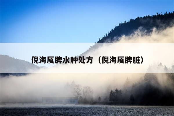 倪海厦脾水肿处方(倪海厦脾脏)