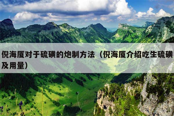 倪海厦对于硫磺的炮制方法(倪海厦介绍吃生硫磺及用量)