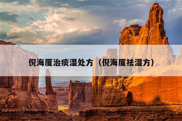 倪海厦治痰湿处方（倪海厦祛湿方）