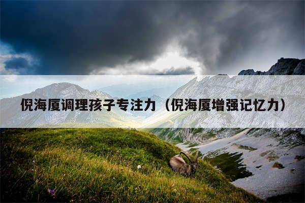 倪海厦调理孩子专注力（倪海厦增强记忆力）