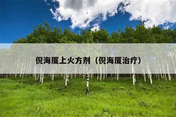 倪海厦上火方剂（倪海厦治疗）